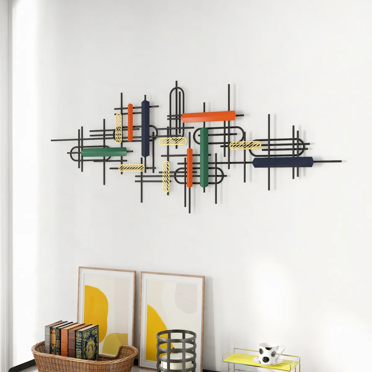 59" Modern Large Metal Wall Decor Unique Home Hanging Wall Art Decor in Gold & — image 7