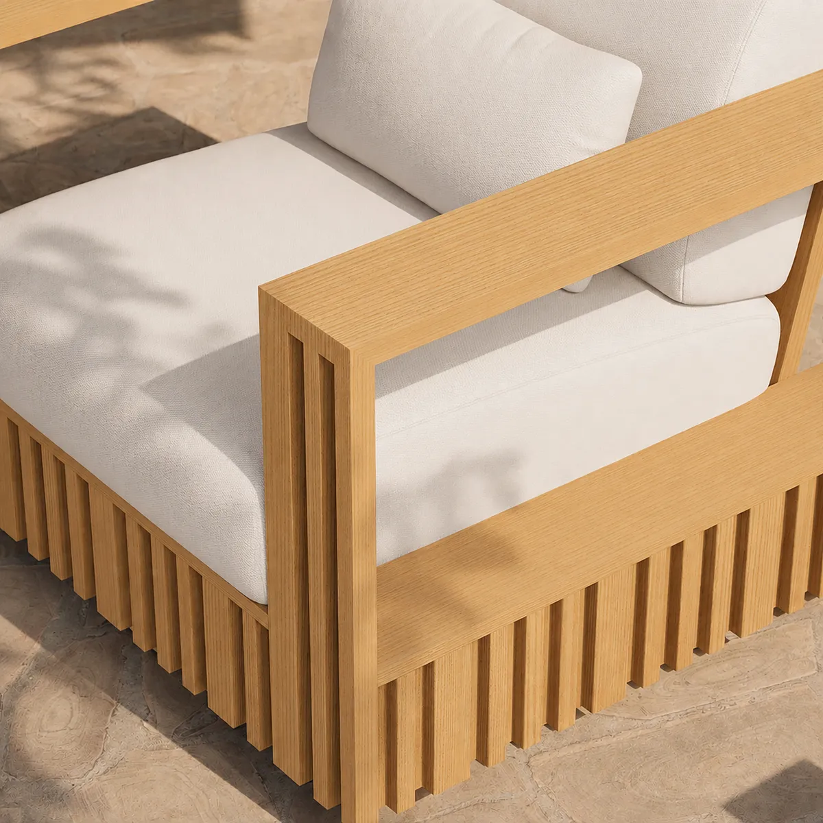 Flutera Modern Outdoor Sculptural Fluted 360-Degree Swivel Accent Chair — image 9