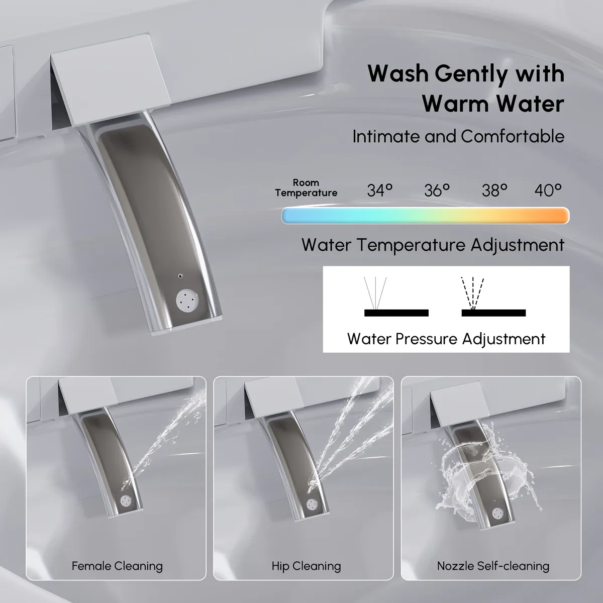Automatic Wall-Mounted Smart Bidet Toilet with Built-in Tank 1.28 GPF — image 3