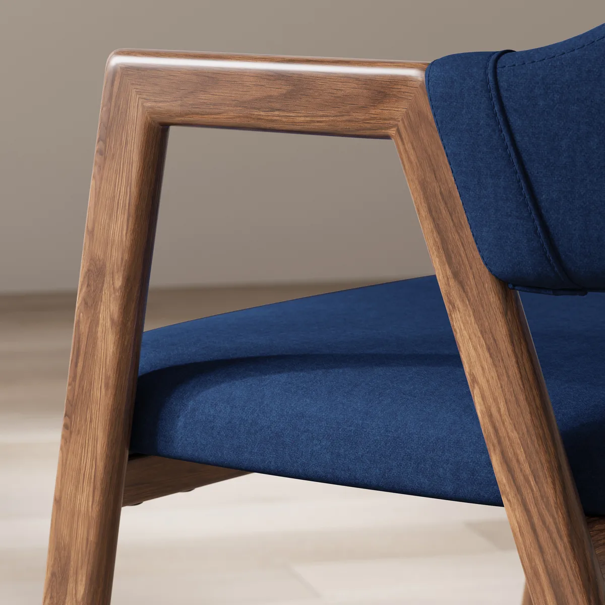 Blue Linen Upholstered 4-Piece Dining Chair Curved Back Chair — image 27