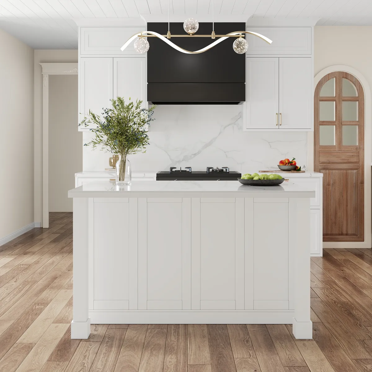 72" Modern Laminate Kitchen lsland Natural & White with Storage — image 8