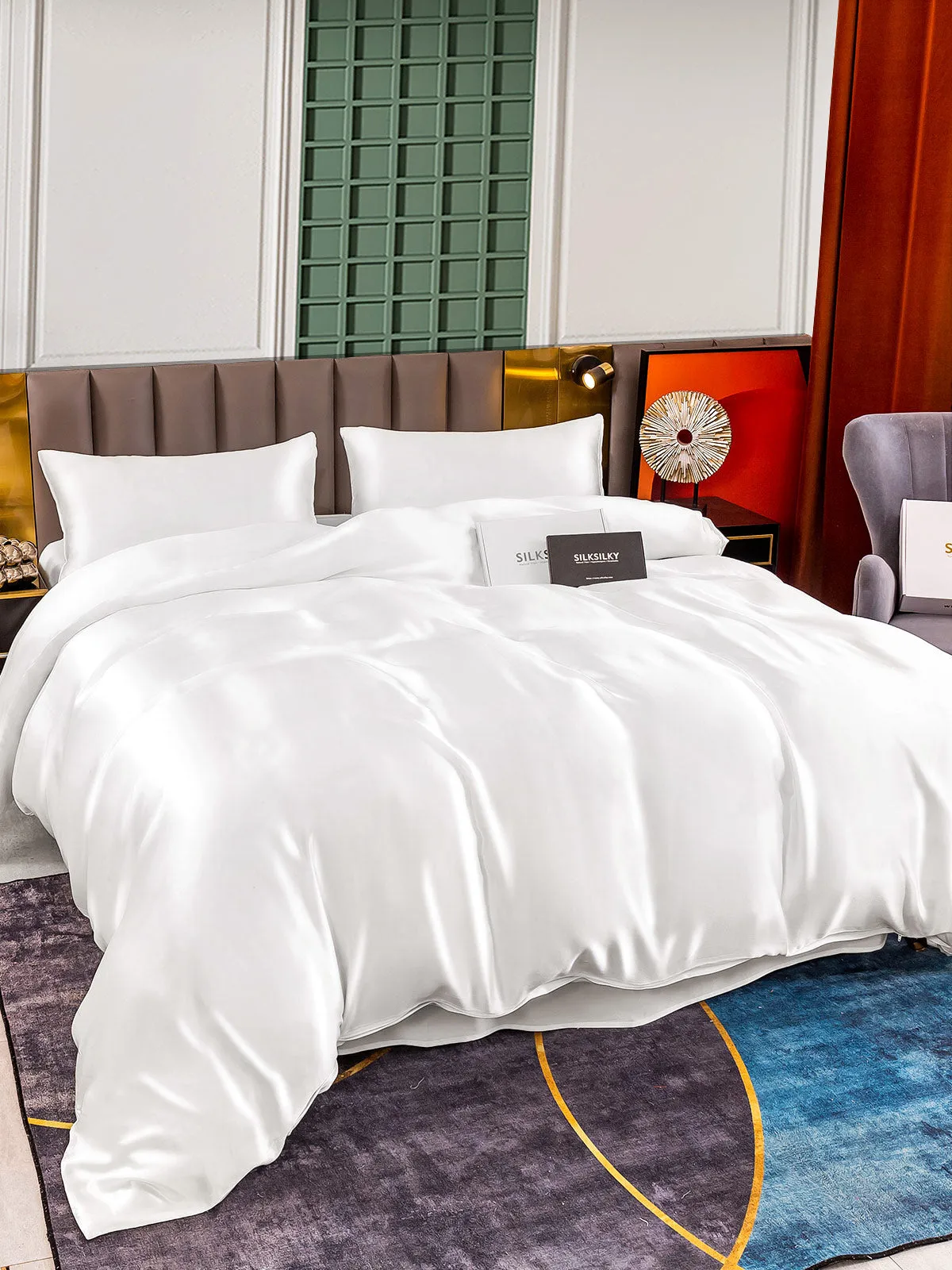 25Momme 4Pcs Silk Set Duvet Cover+Flat Sheet+2x Pillowcases — image 3