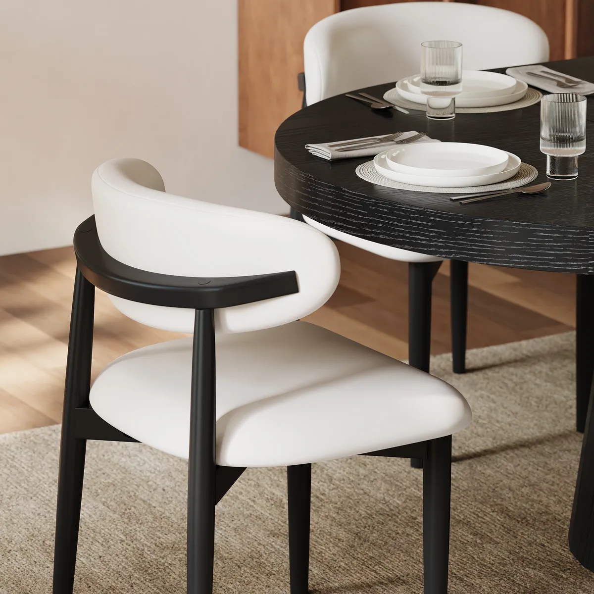 Modern PU Leather Dining Chair with Rubber Wood Legs — image 28