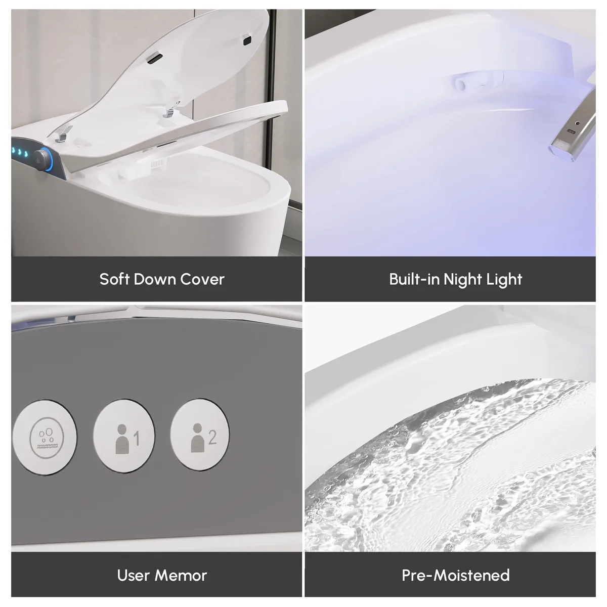 Smart Bidet Toilet with Auto Flush, Heated Seat, Built-in aromatherapy & UV Sterilization — image 9