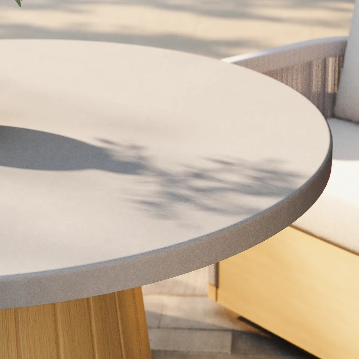 48" Concrete & Aluminum Coastal Style Outdoor Dining Table — image 9