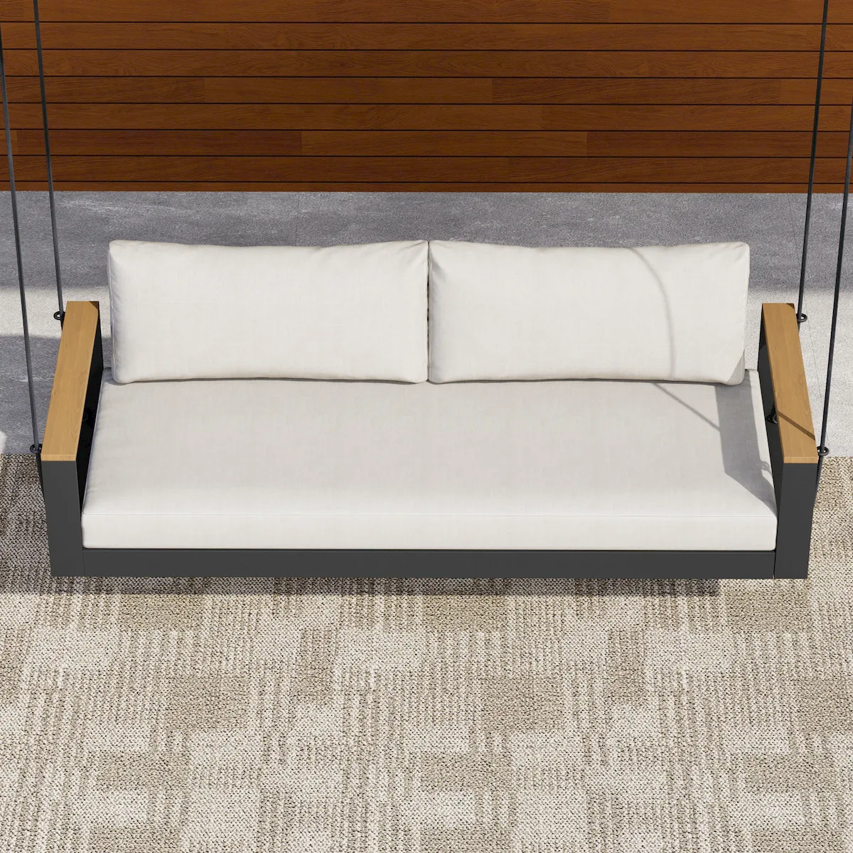 Tevara Outdoor Swing Sofa in Sand with Cushion & Black Cover — image 25