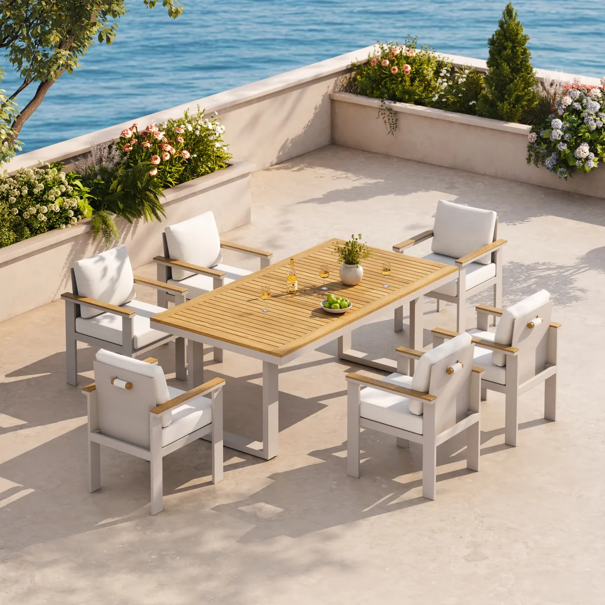 Tevara Outdoor Extendable Teak & Aluminum Dining Table — image 14