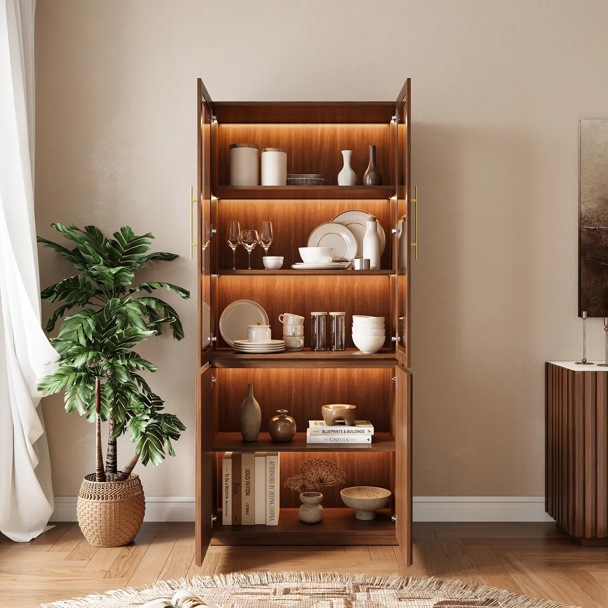 Aura Glass Tall Display Cabinet with LED Light — image 5