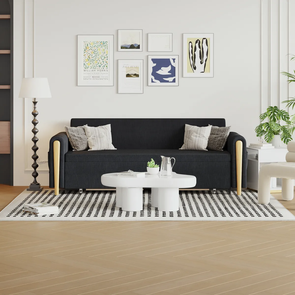 Black Upholstered King Size Daybed with Trundle — image 24