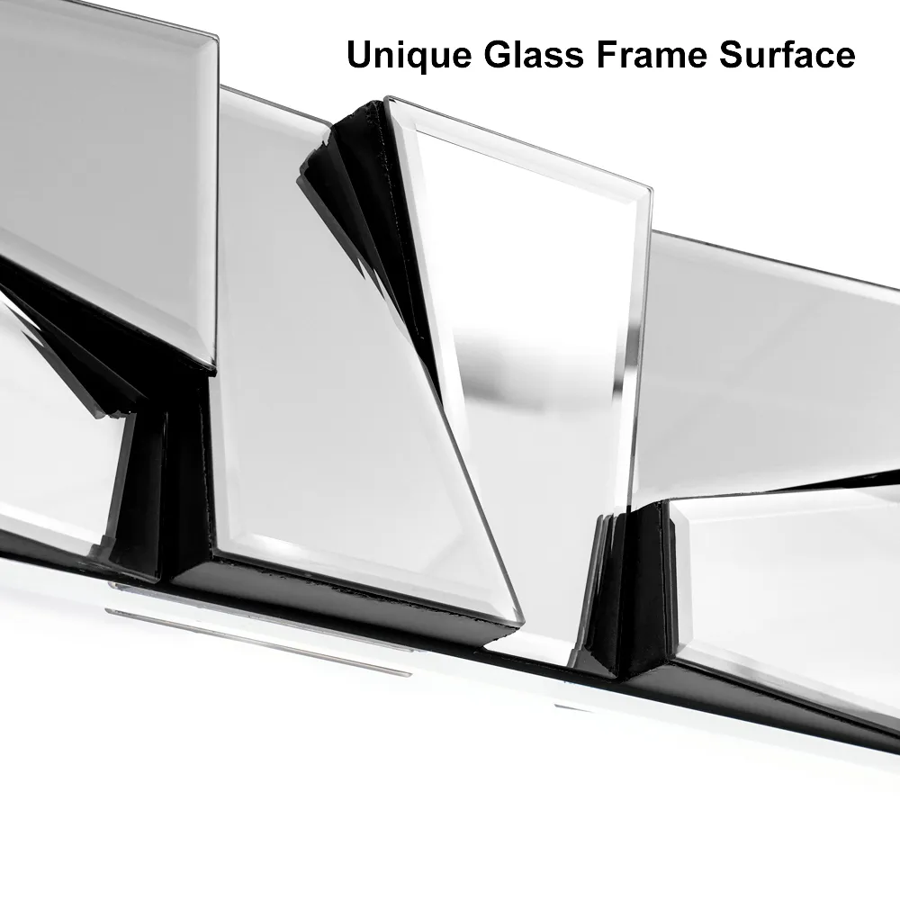 31.5" x 63" Oversized Rectangle Full Length Floor Mirror 3D Silver Glass Frame — image 16