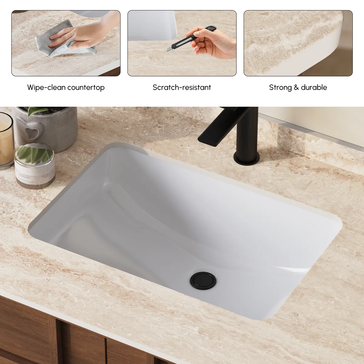 Panvyr 36" Mid-Century Bathroom Vanity with Sink & Sintered Stone Top Modern — image 6