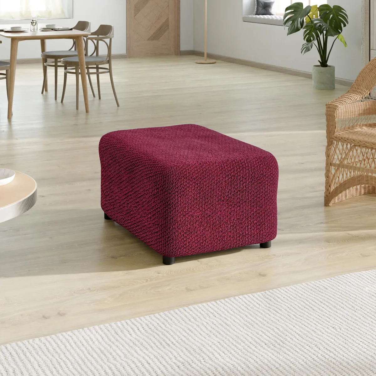 Ottoman Slipcovers - 1-Piece Furniture Protector - Form Fit, Machine Washable -VelvetCollection — image 8