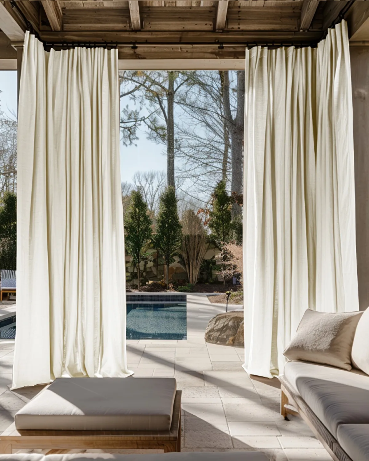 Noah Linen Look Lightweight Waterproof Custom Outdoor Curtain — image 4