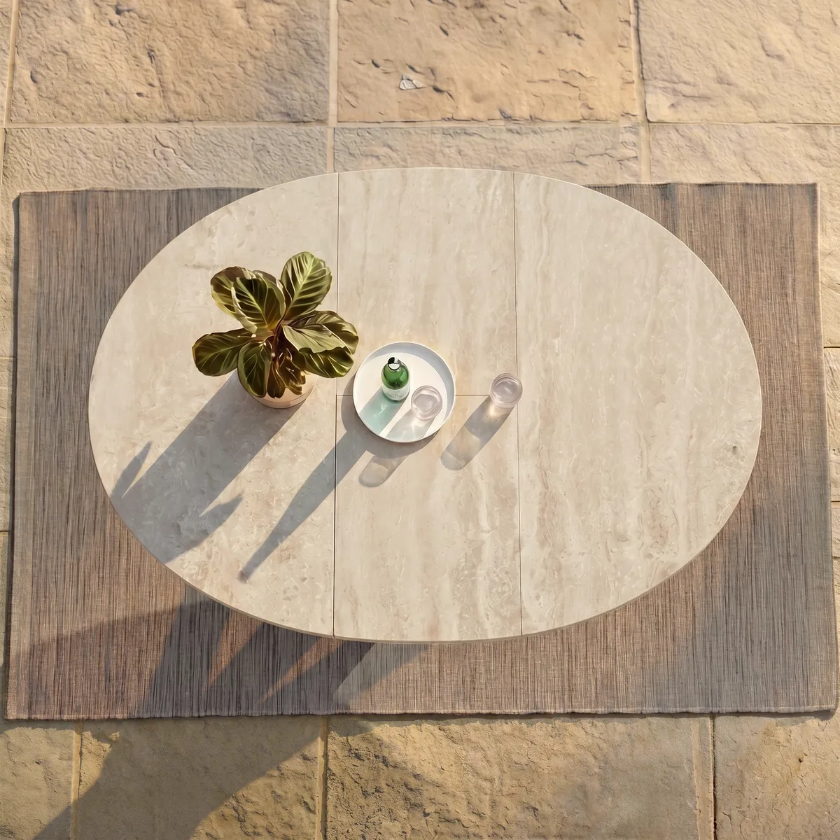 Outdoor Aluminum & Sintered Stone Extendable Dining Table — image 5