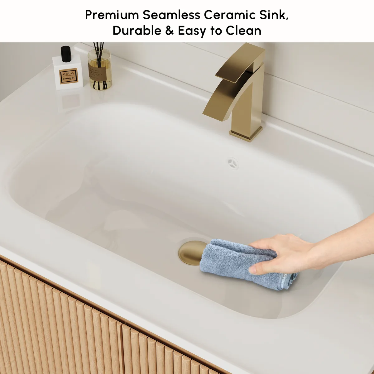 Modern 31.5" Floating Bathroom Vanity with Sink, Soft LED, Ample Storage — image 8