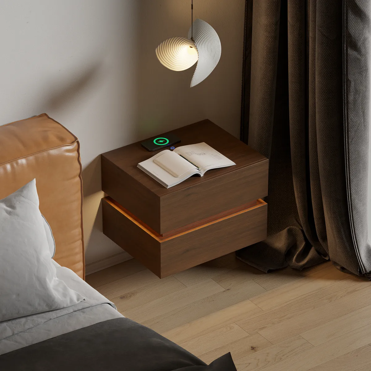 Lumio Floating Smart Nightstand with Charging Station & Light — image 7