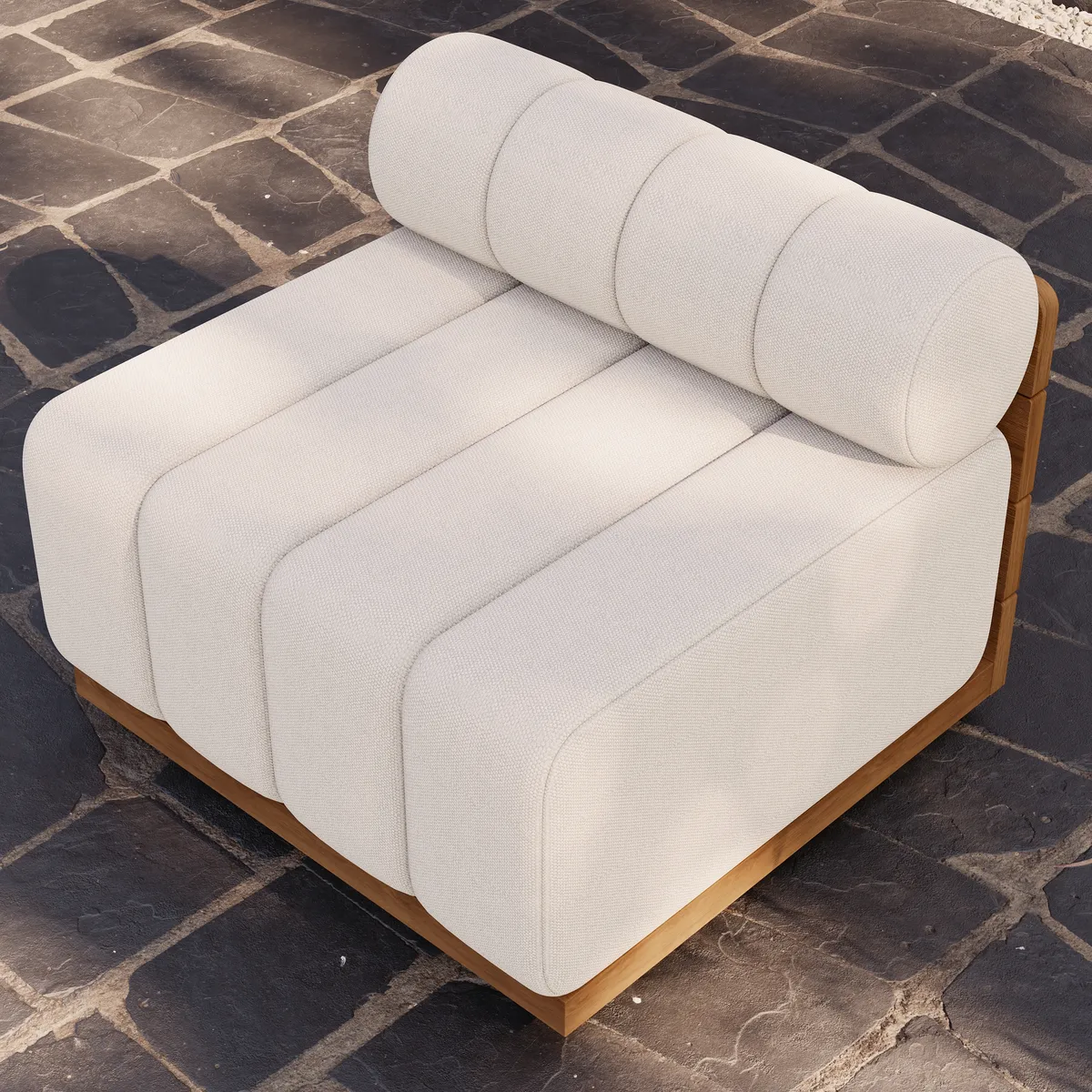 Resaro Teak Outdoor Swivel Chair Dark — image 2