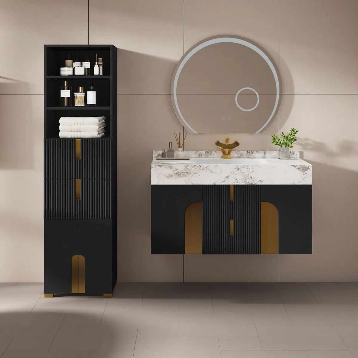 Artis 36" Single Bathroom Vanity & 59" Bathroom Storage Cabinet Set — image 25