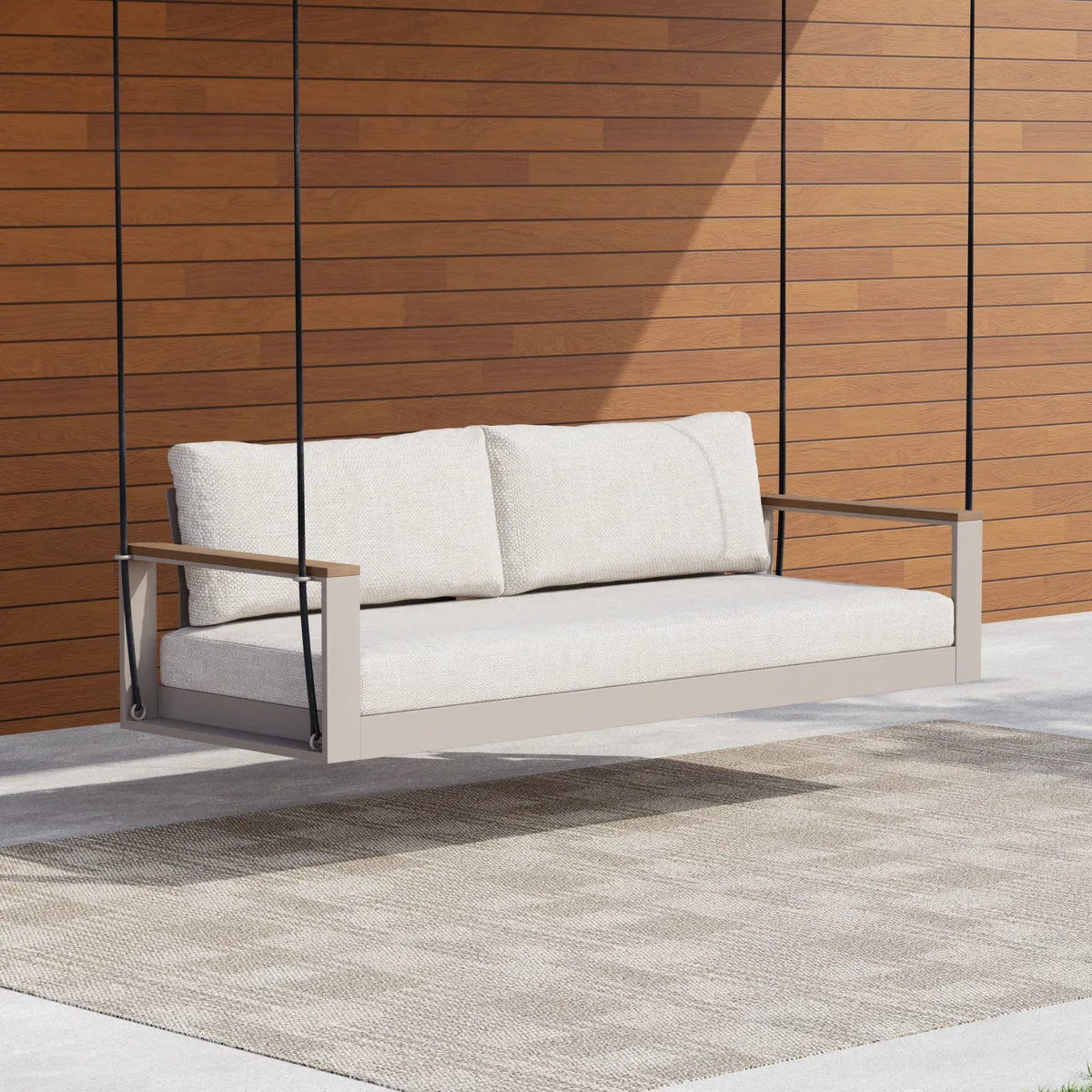 Tevara Outdoor Swing Sofa in Sand with Cushion & Black Cover — image 12