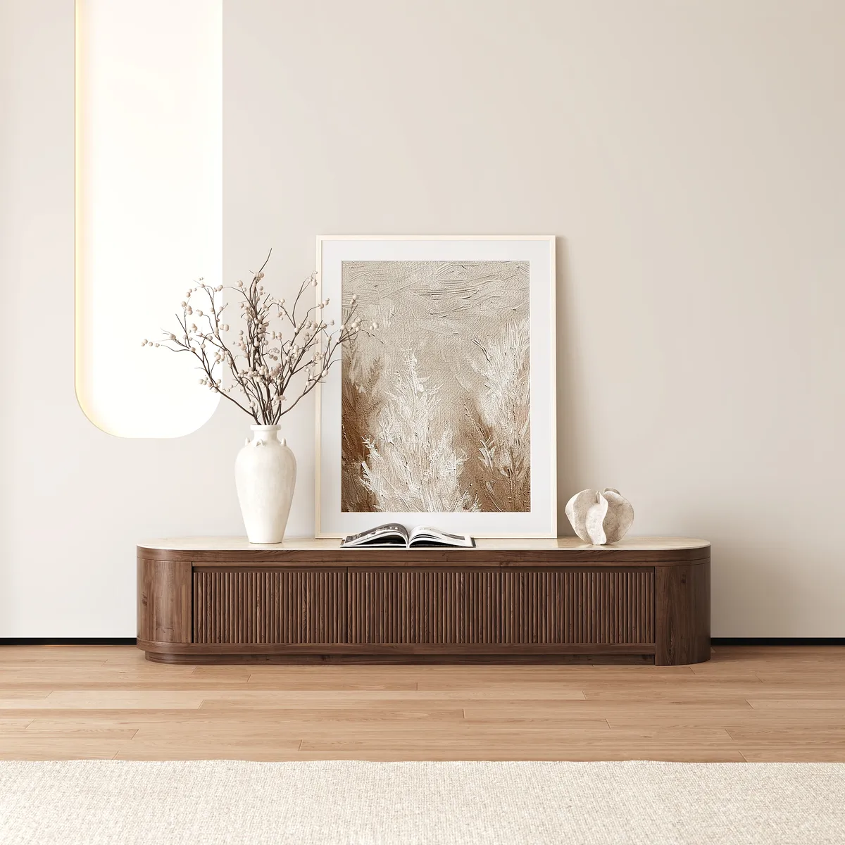 Velar Extendable Sintered Stone Top TV Stand with 3 Drawers(71"-114") — image 27