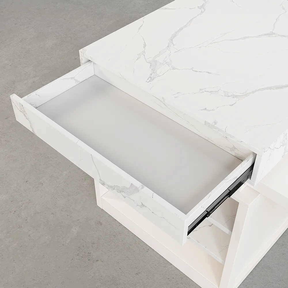 73"-93" Extendable White&Black Kitchen Island with Storage Kitchen Cabinet — image 7