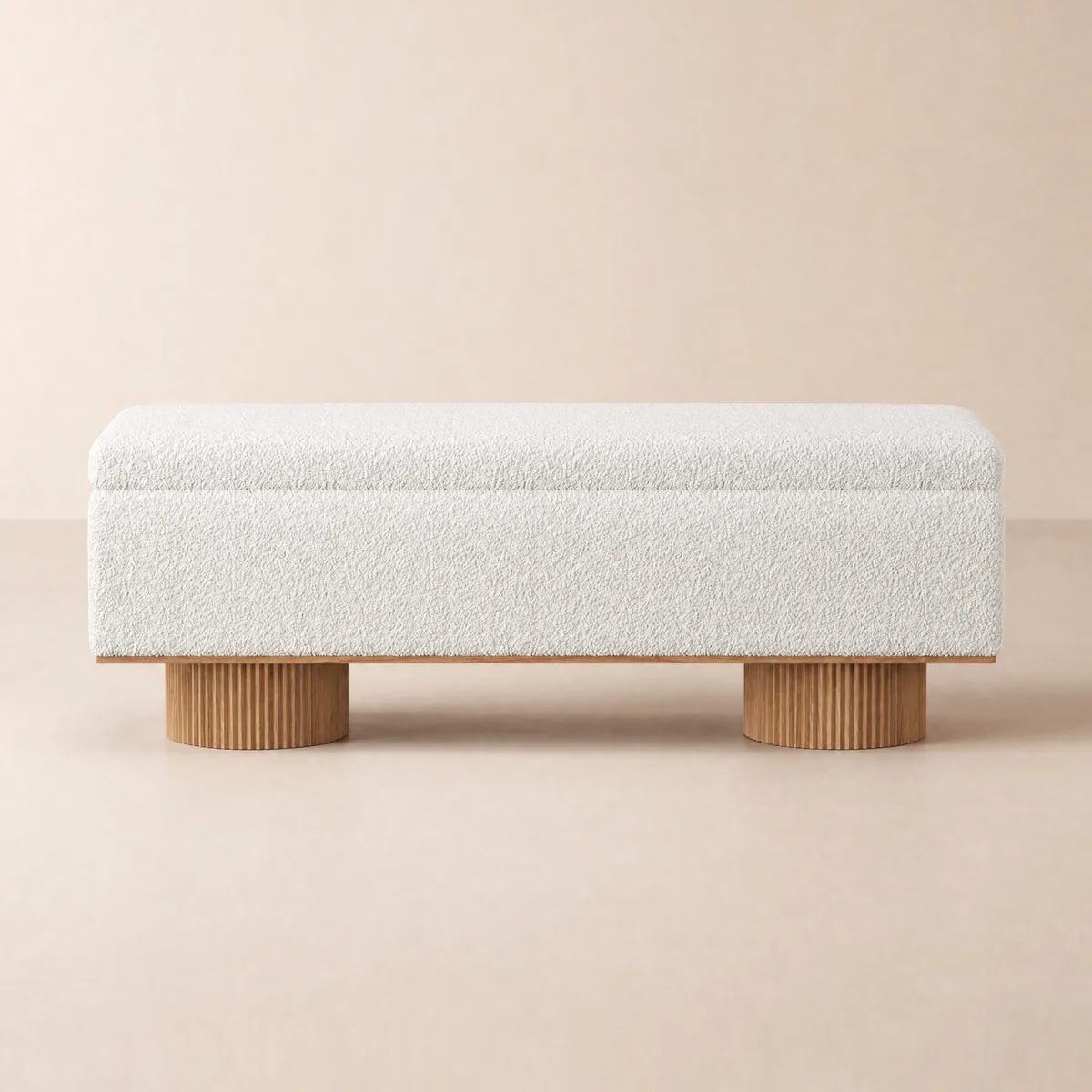 Teddy Fabric Fluffy Faux Fur Flip Top Wood Storage Bench — image 8