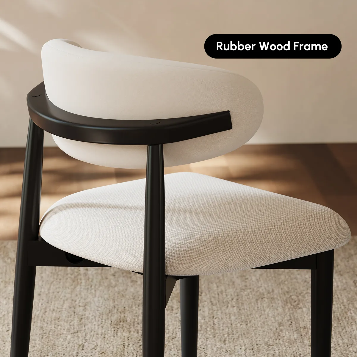 Modern PU Leather Dining Chair with Rubber Wood Legs — image 17