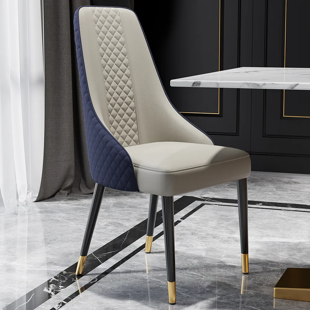 Diamic Black Faux Leather Dining Chairs with Upholstered — image 21