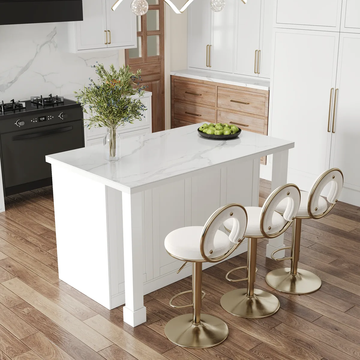 72" Modern Laminate Kitchen lsland Natural & White with Storage — image 2