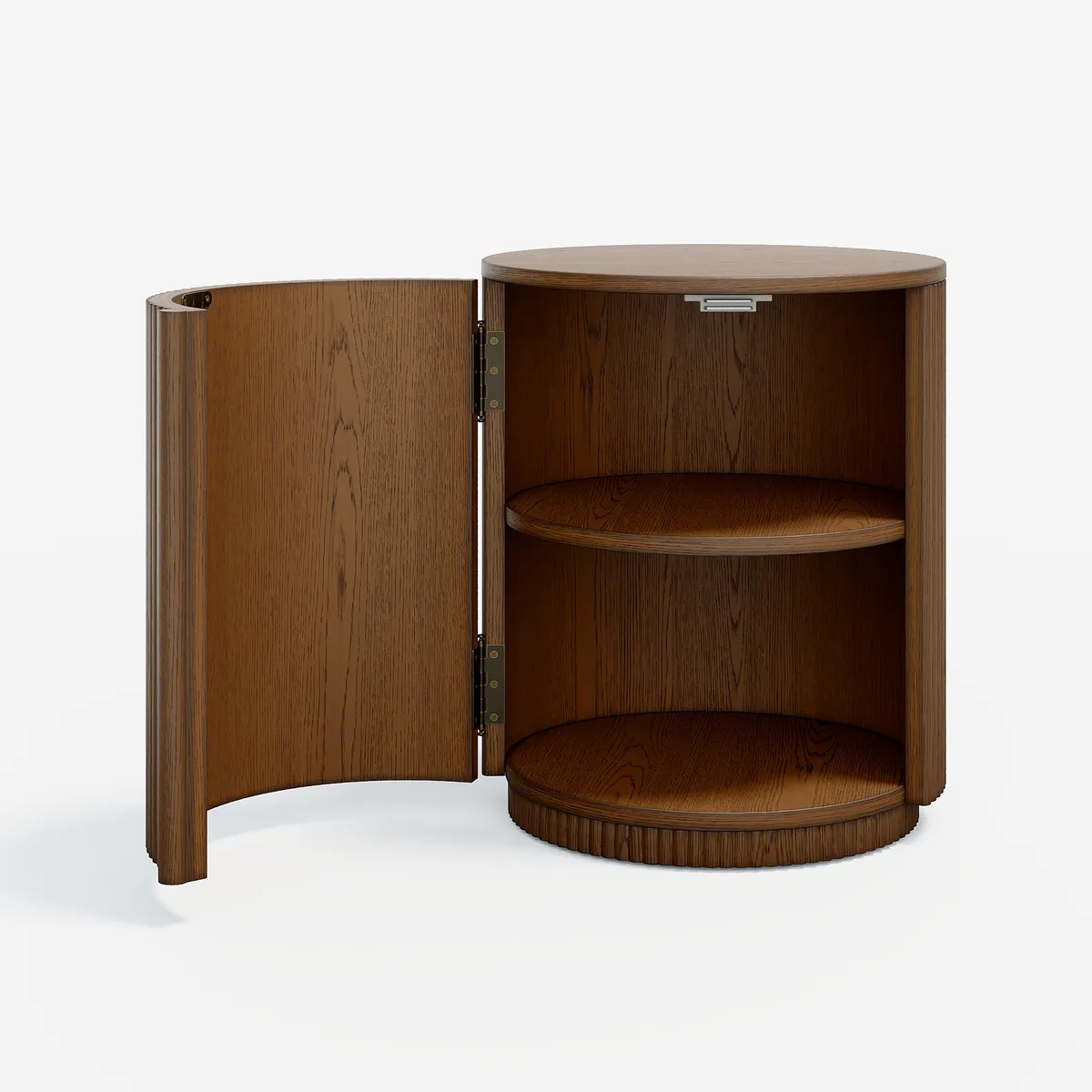 Round Fluted Side Table with Storage — image 17