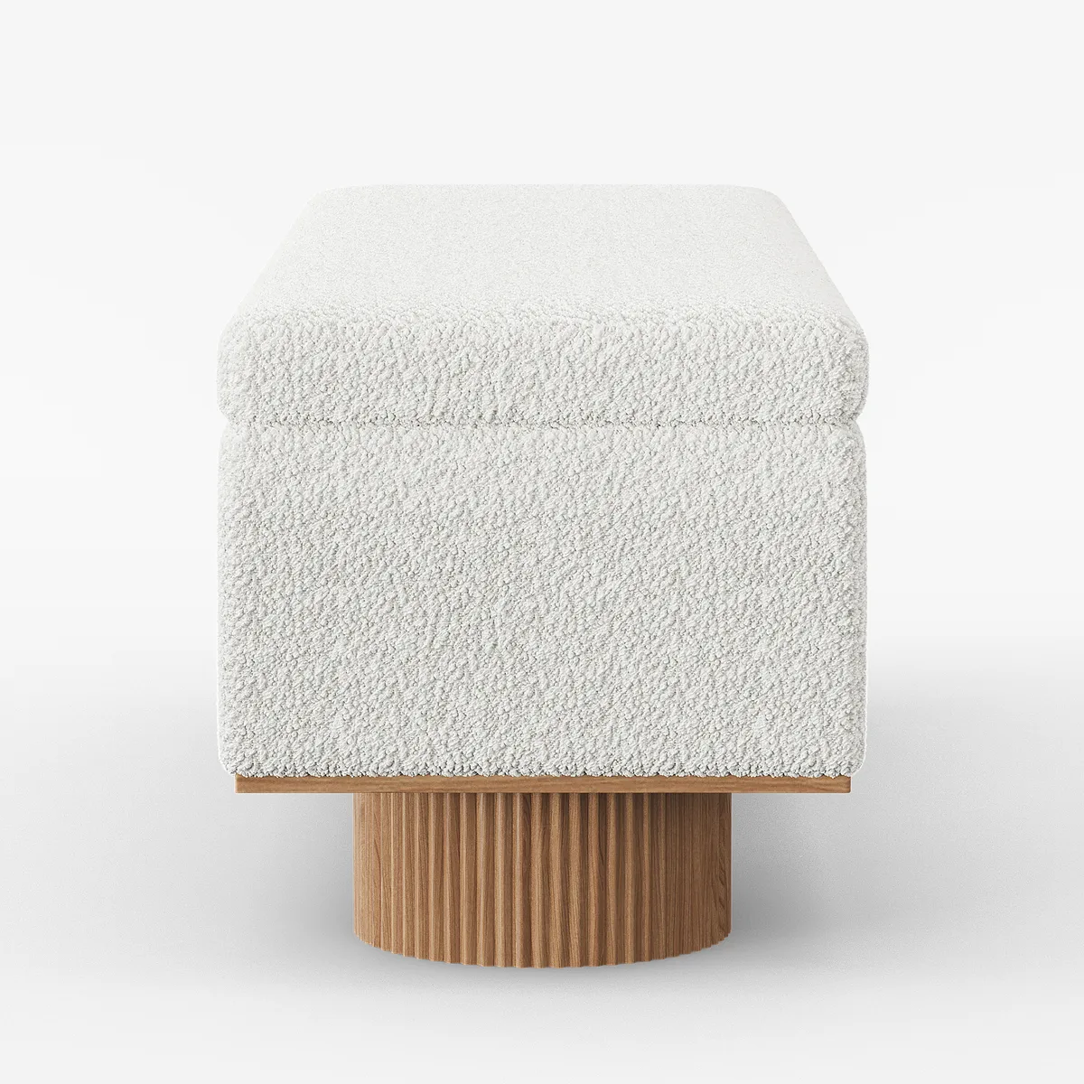 Teddy Fabric Fluffy Faux Fur Flip Top Wood Storage Bench — image 7