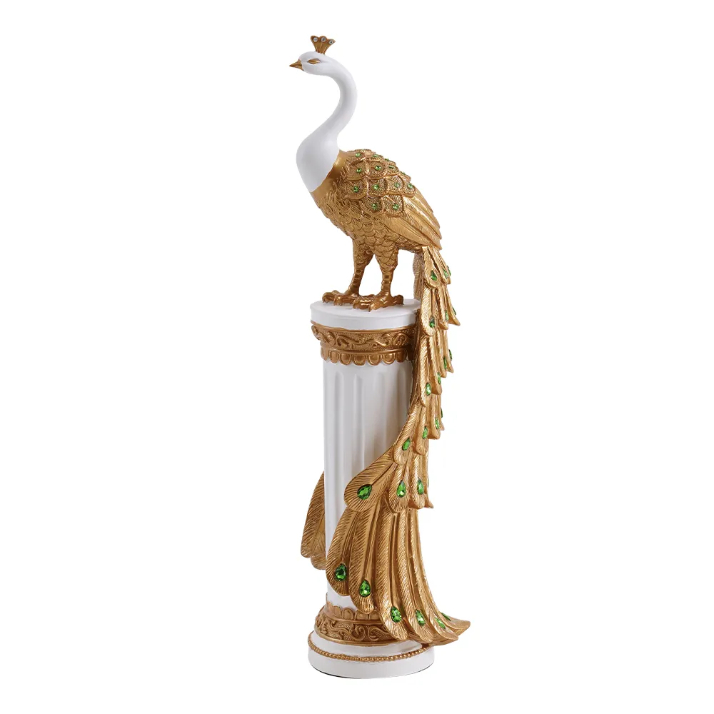 27.6" Large Glam Peacock Floor Sculpture Decor Art Living Room Bedroom — image 19