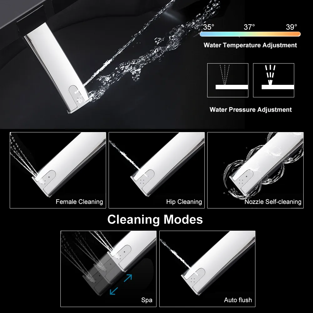 Set of Two Elongated Smart Toilet Wall Mounted 1.58 GPF Automatic with In-Wall Tank & Carrier System — image 3