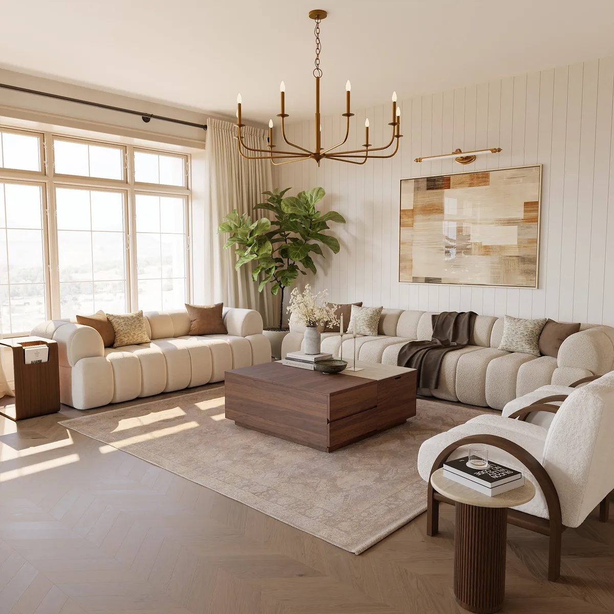 39" Square Lift-Top Wood Travertine Veneer Sintered Stone Top Coffee Table with Storage — image 14