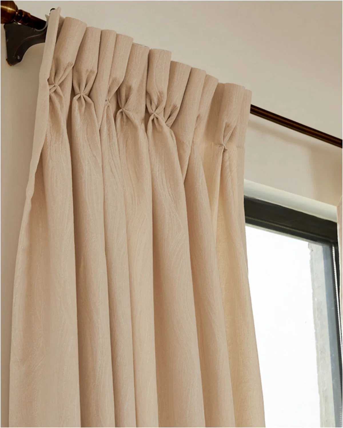 Tide 39 x 108 Inch Goblet Cream Linen Textured Curtain — image 5