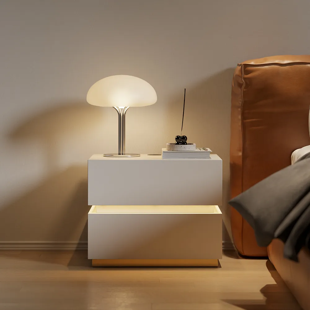 Bedroom Nightstands & Vanity Desk Set 2 LED — image 7