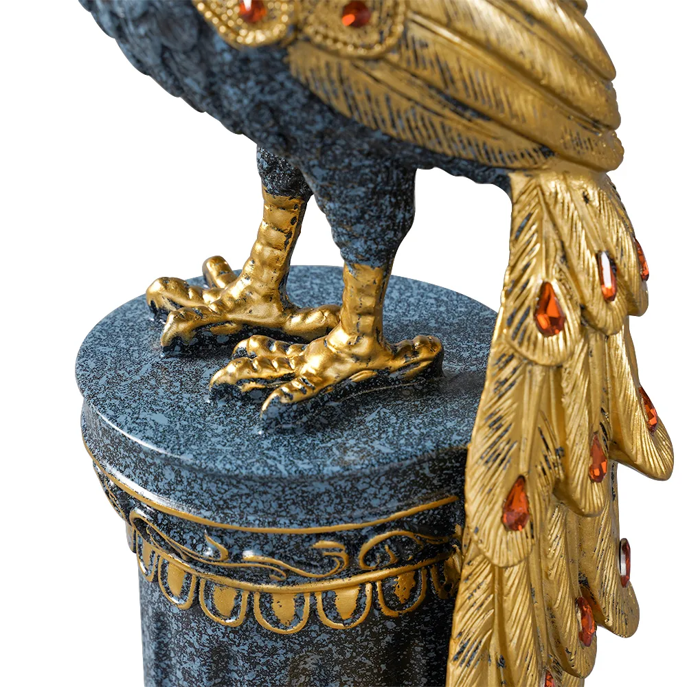 27.6" Large Glam Peacock Floor Sculpture Decor Art Living Room Bedroom — image 7