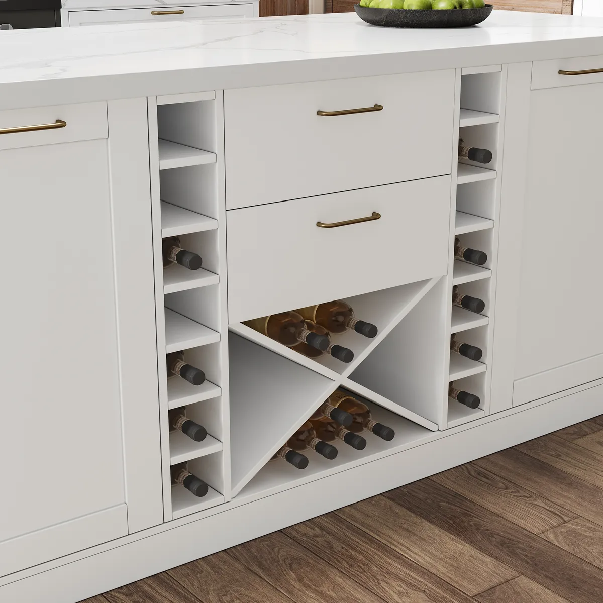72" Modern Laminate Kitchen lsland Natural & White with Storage — image 25