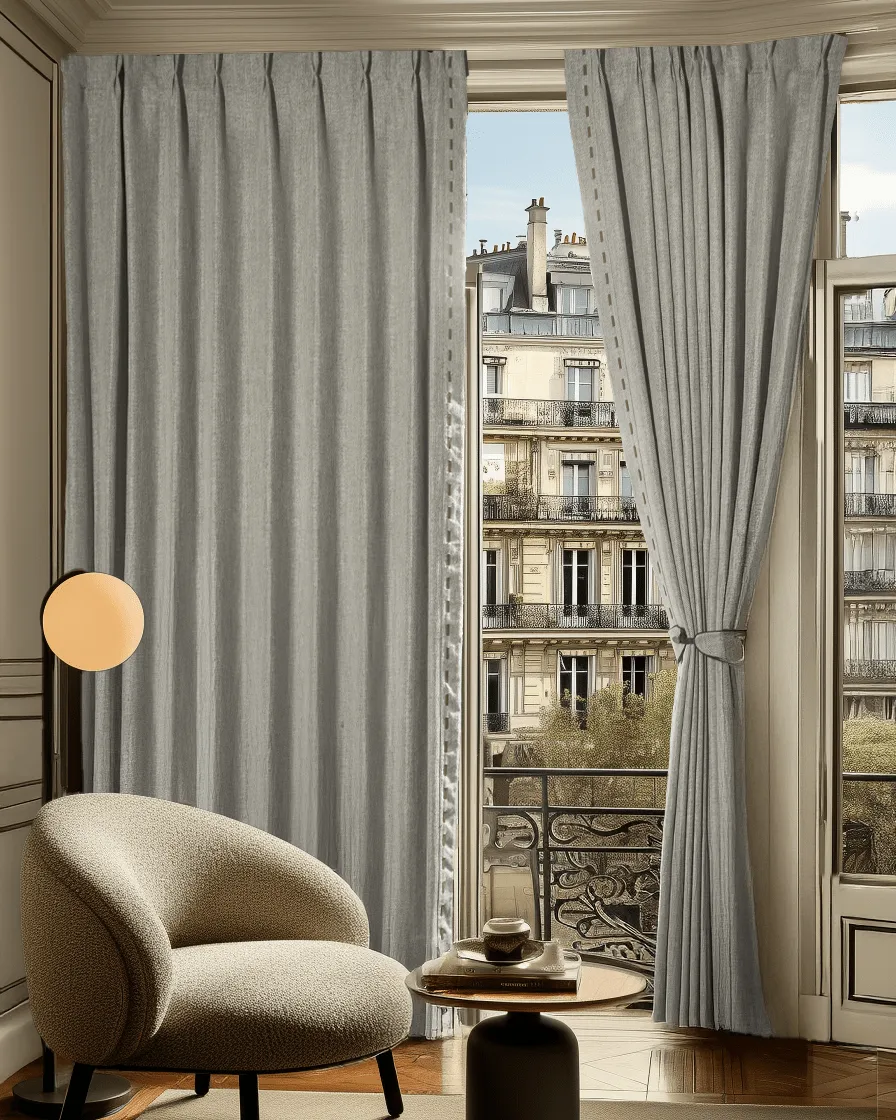 Cleo Textured Custom Curtain with Trim — image 5