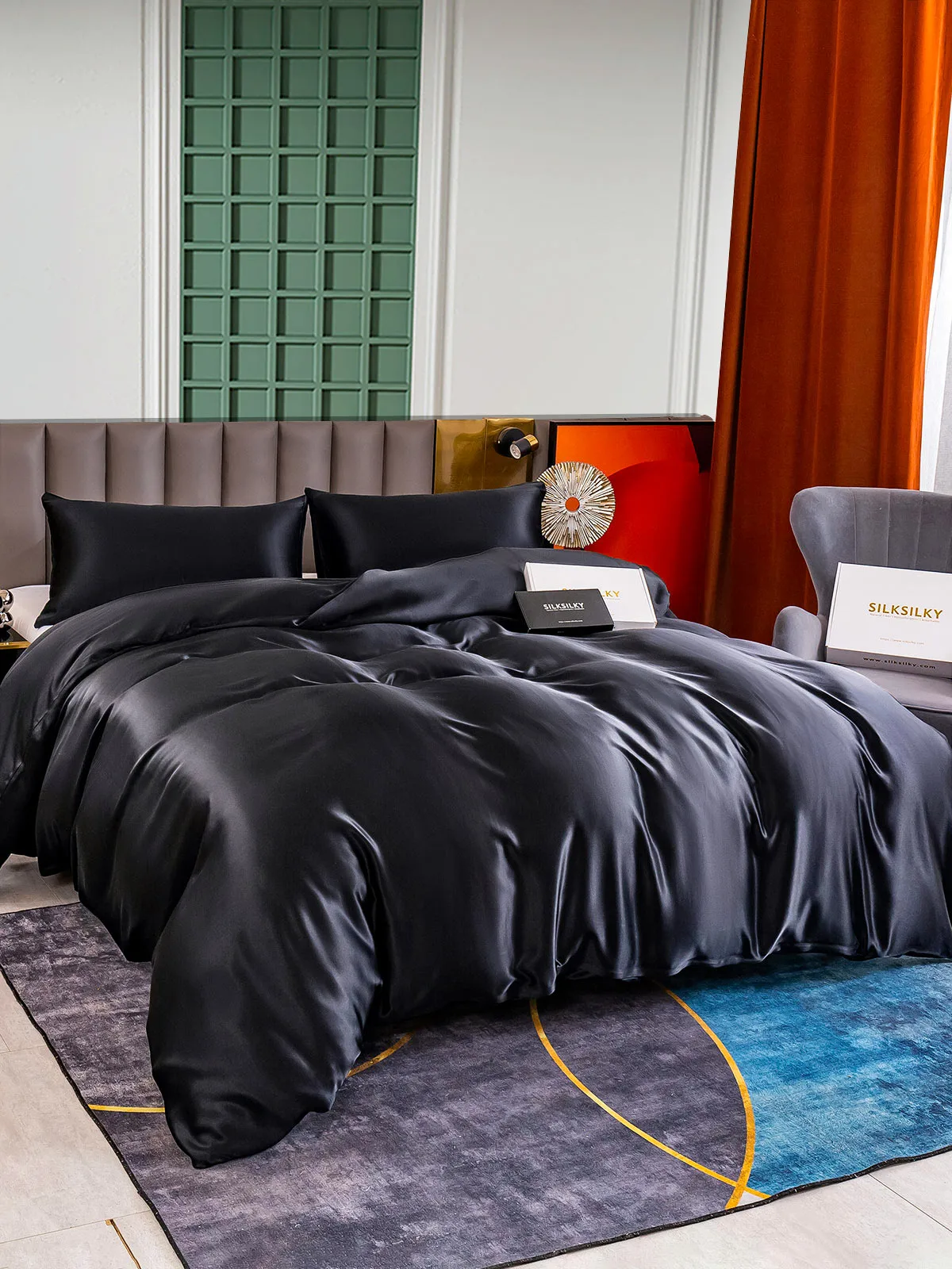 25Momme 3Pcs Silk Set Duvet Cover+2x Pillowcases — image 3