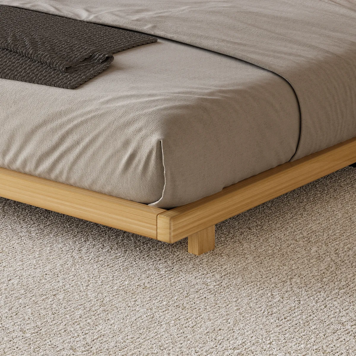 Japanese Style King Low Bed Frame Black Floor Bed — image 17