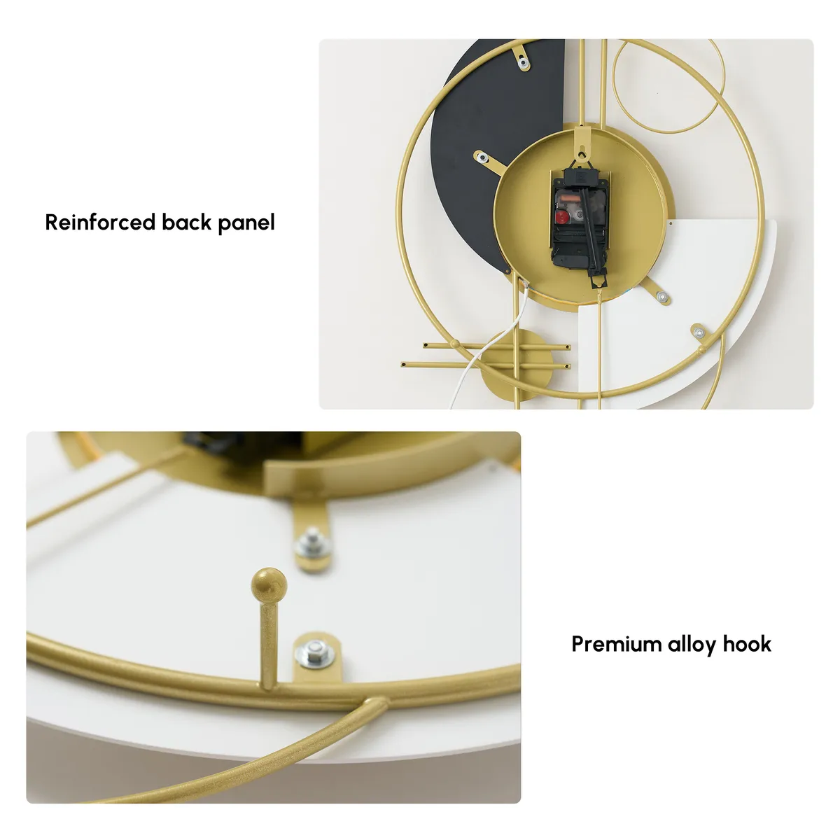 30" Modern Metal Wall Clock with Dimmable LED Light and Remote Control — image 6