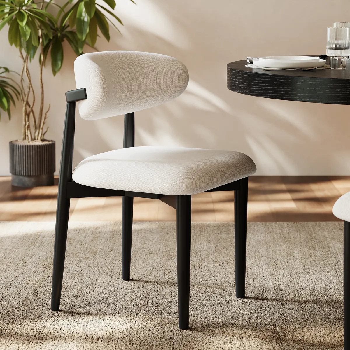 Modern PU Leather Dining Chair with Rubber Wood Legs — image 12