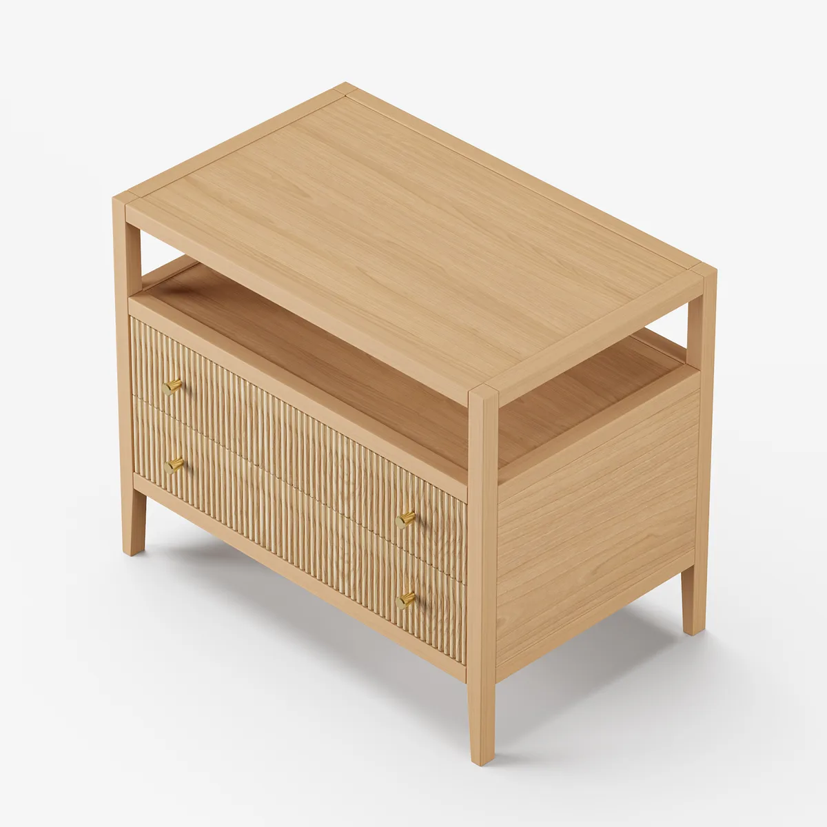 Stria Black Fluted 6-Drawer Dresser & 2 Wide Nightstands Set — image 20