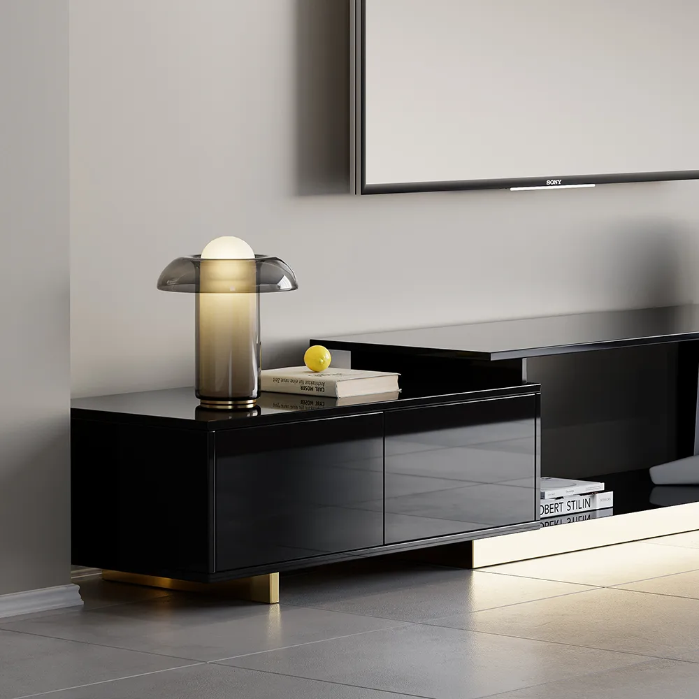 Mordel Natural Modern Rectangle Glossy Extendable TV Stand Storage for 65 to 85" TV — image 6