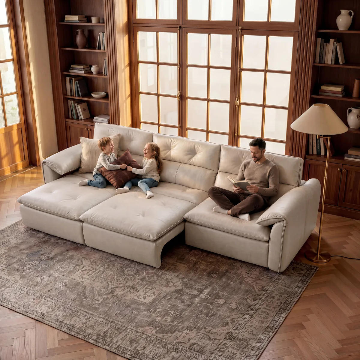 87" 2-Seater Genuine Leather Power Convertible Sleeper Sofa — image 15