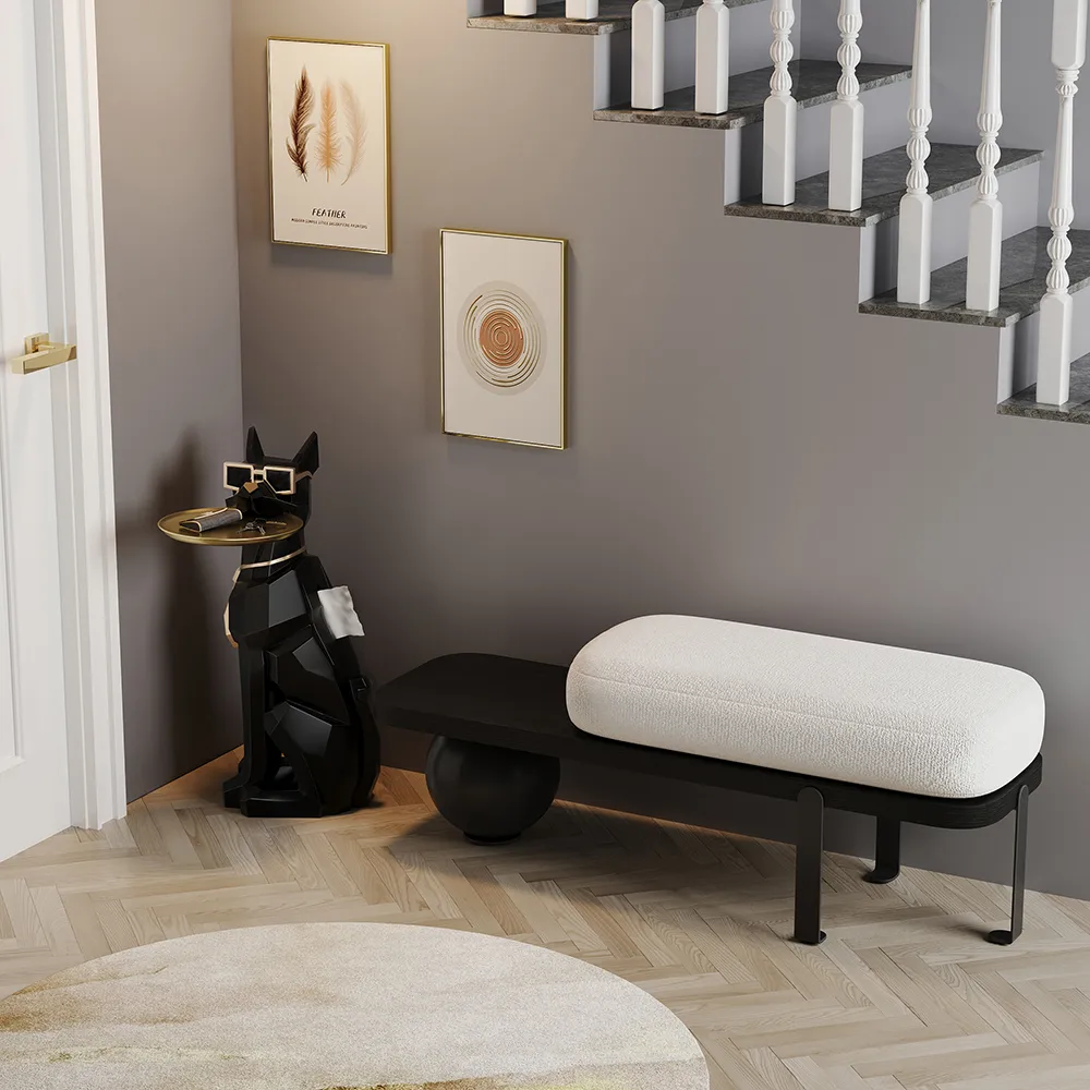 Sculpture Tray End Table Modern Black Side Table with Tissue Storage — image 16