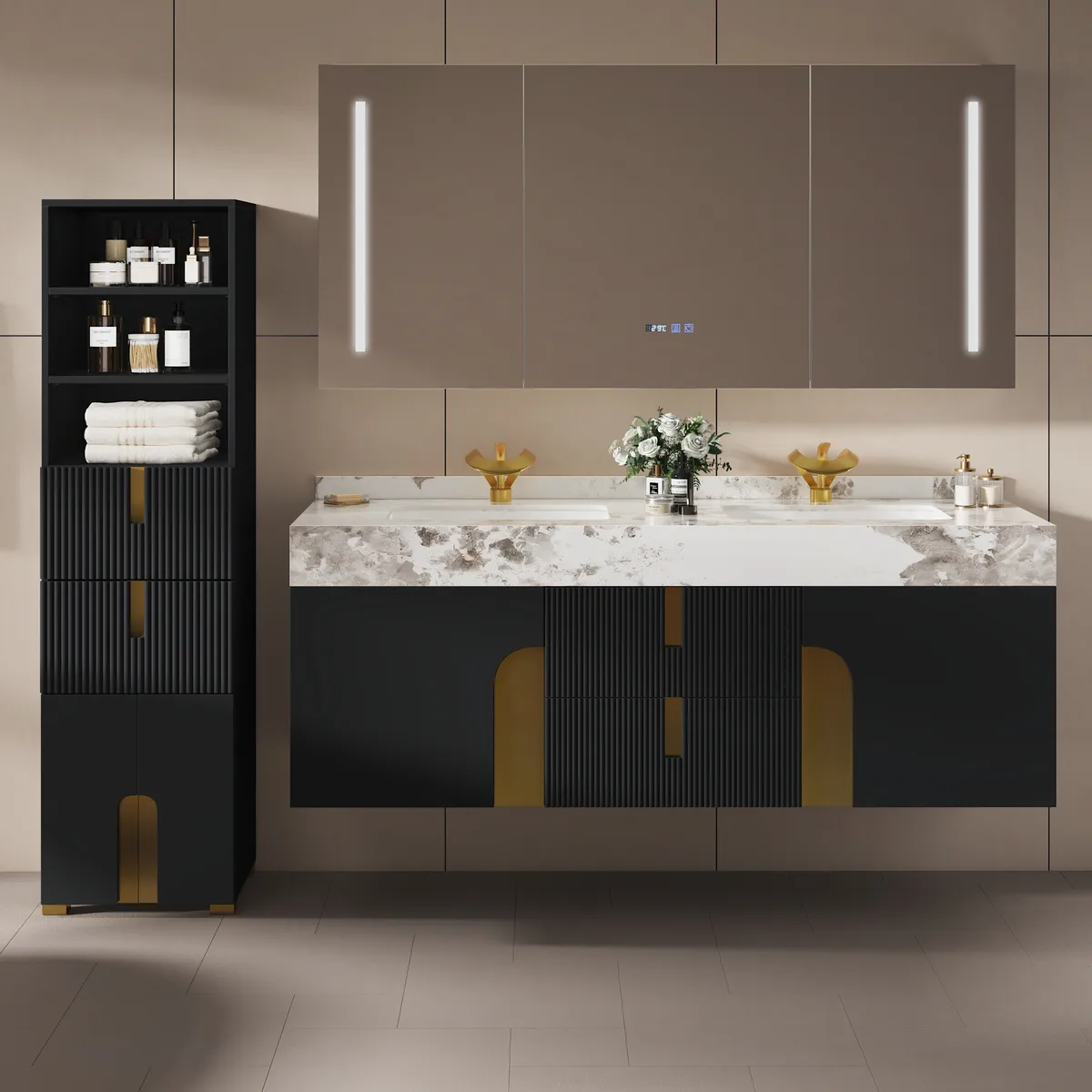 Artis 36" Single Bathroom Vanity & 59" Bathroom Storage Cabinet Set — image 11