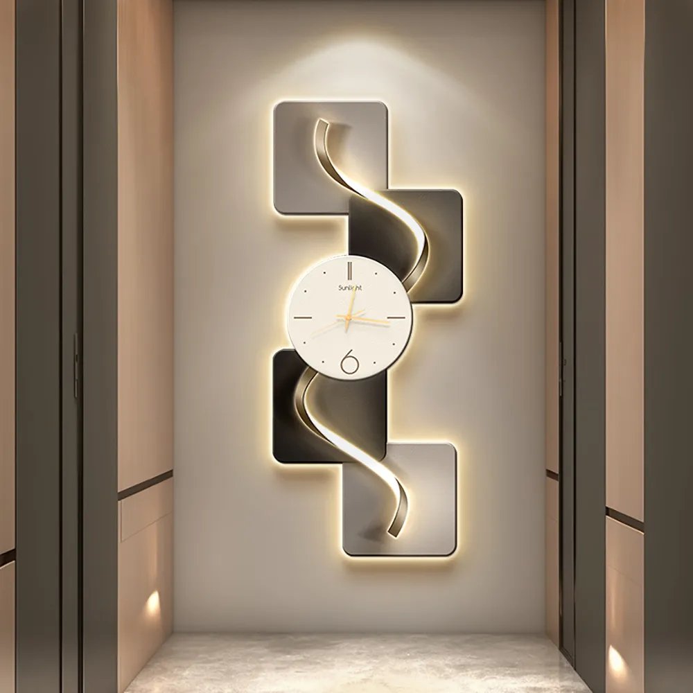 39.4" Large Silent Wall Clock Light Modern Abstract Geometric Decor Art Living Room — image 14