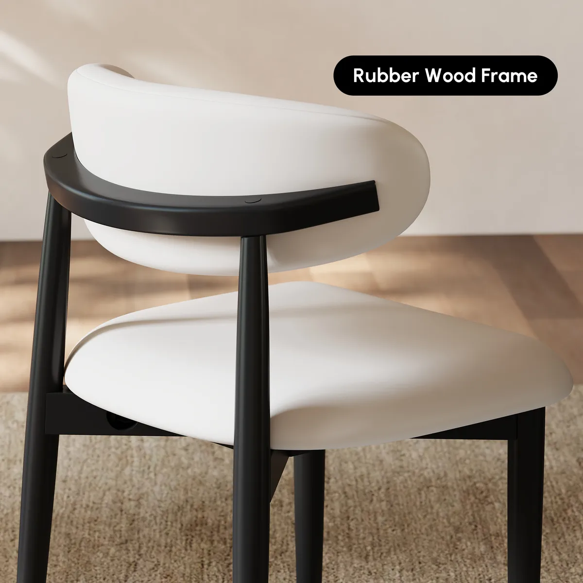 Modern PU Leather Dining Chair with Rubber Wood Legs — image 27